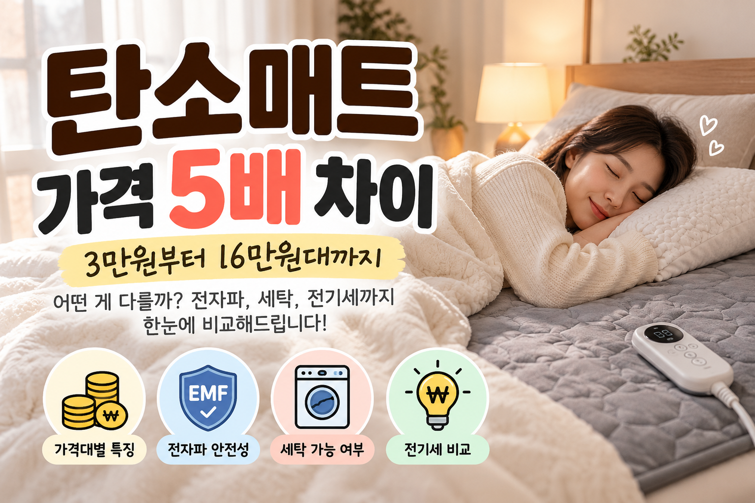 탄소매트 가격 차이 전자파 세탁 전기세 비교