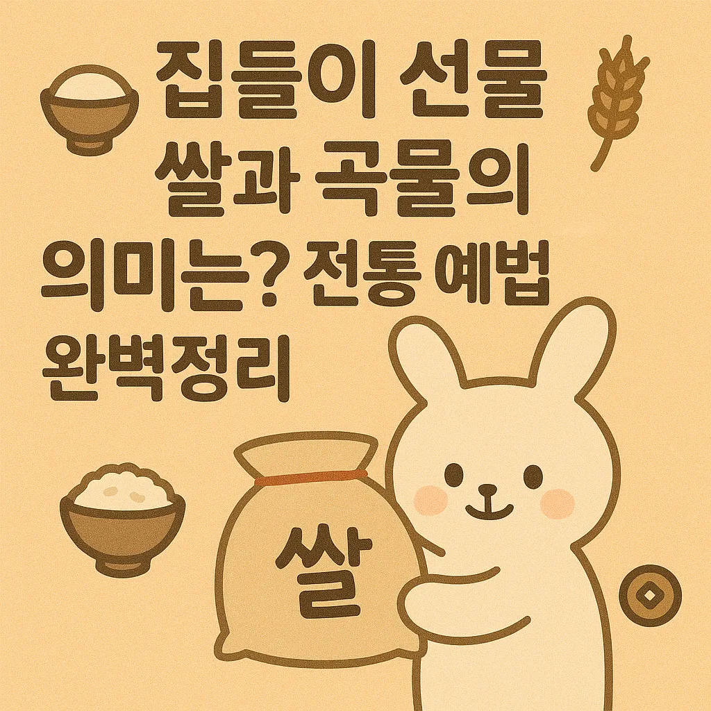 집들이 선물 쌀과 곡물의 의미는? 전통 예법