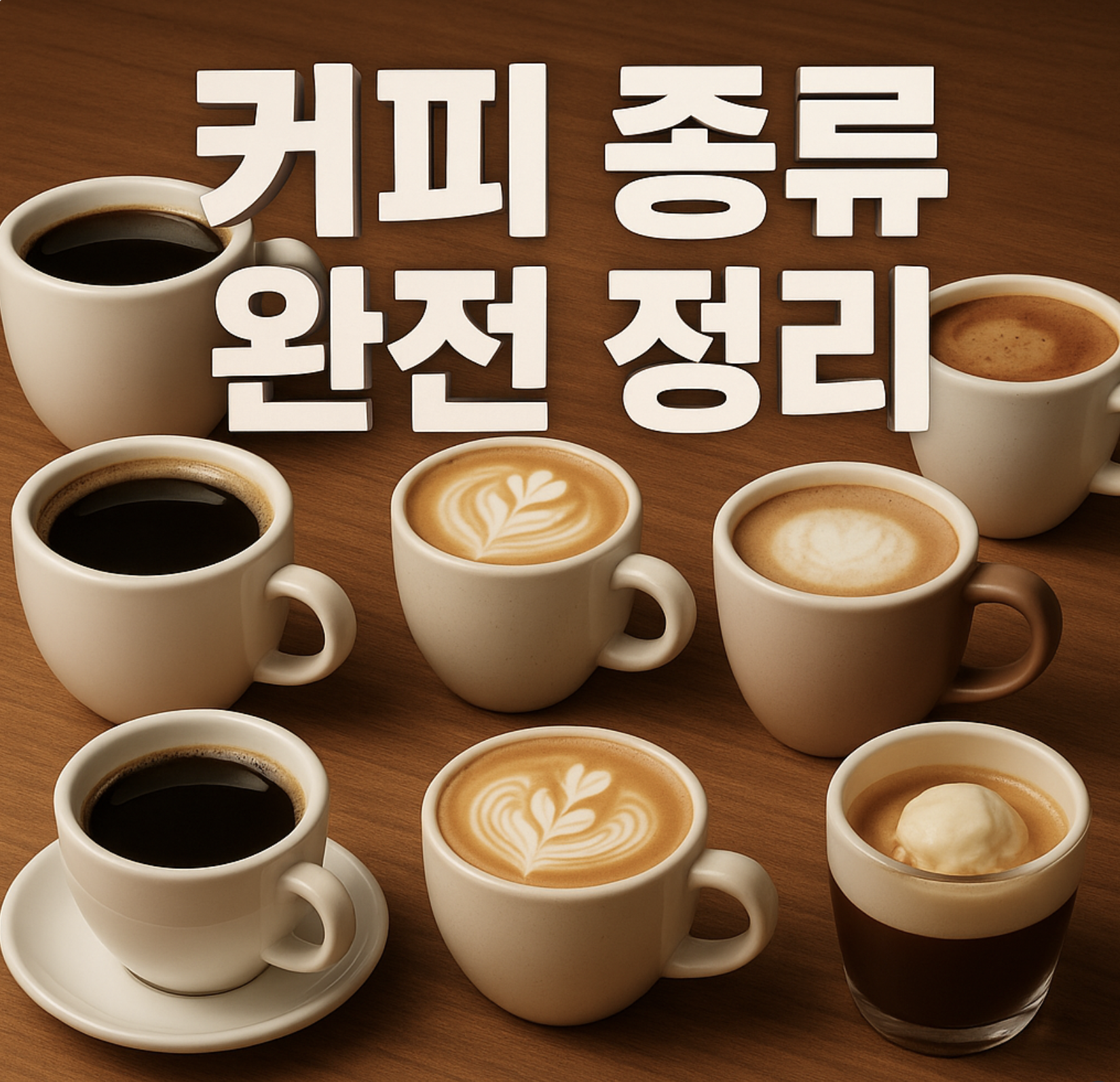 커피 종류 완전 정리 – 아메리카노부터 플랫화이트까지