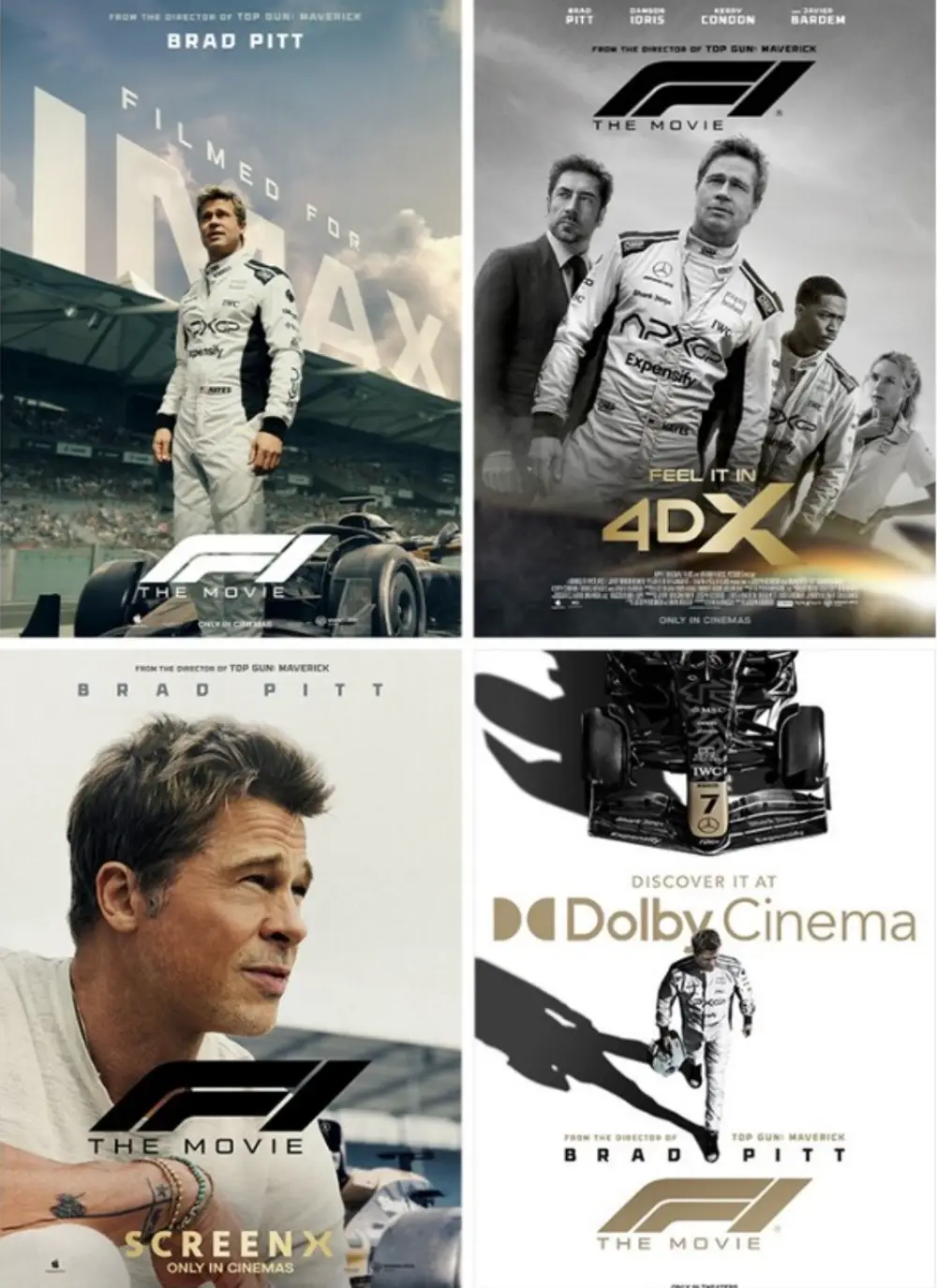 F1 더 무비, IMAX vs 4DX 포스터