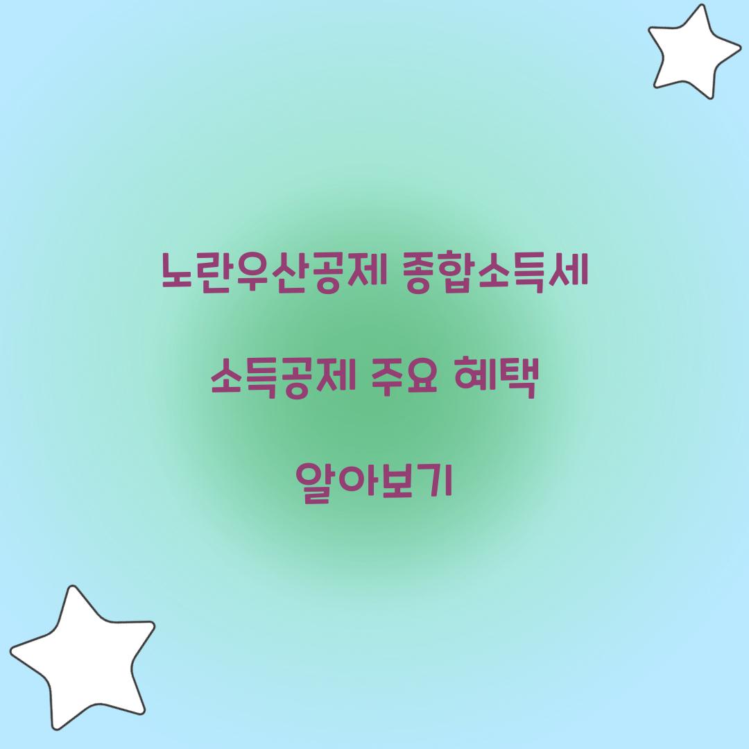 노란우산공제 종합소득세 소득공제