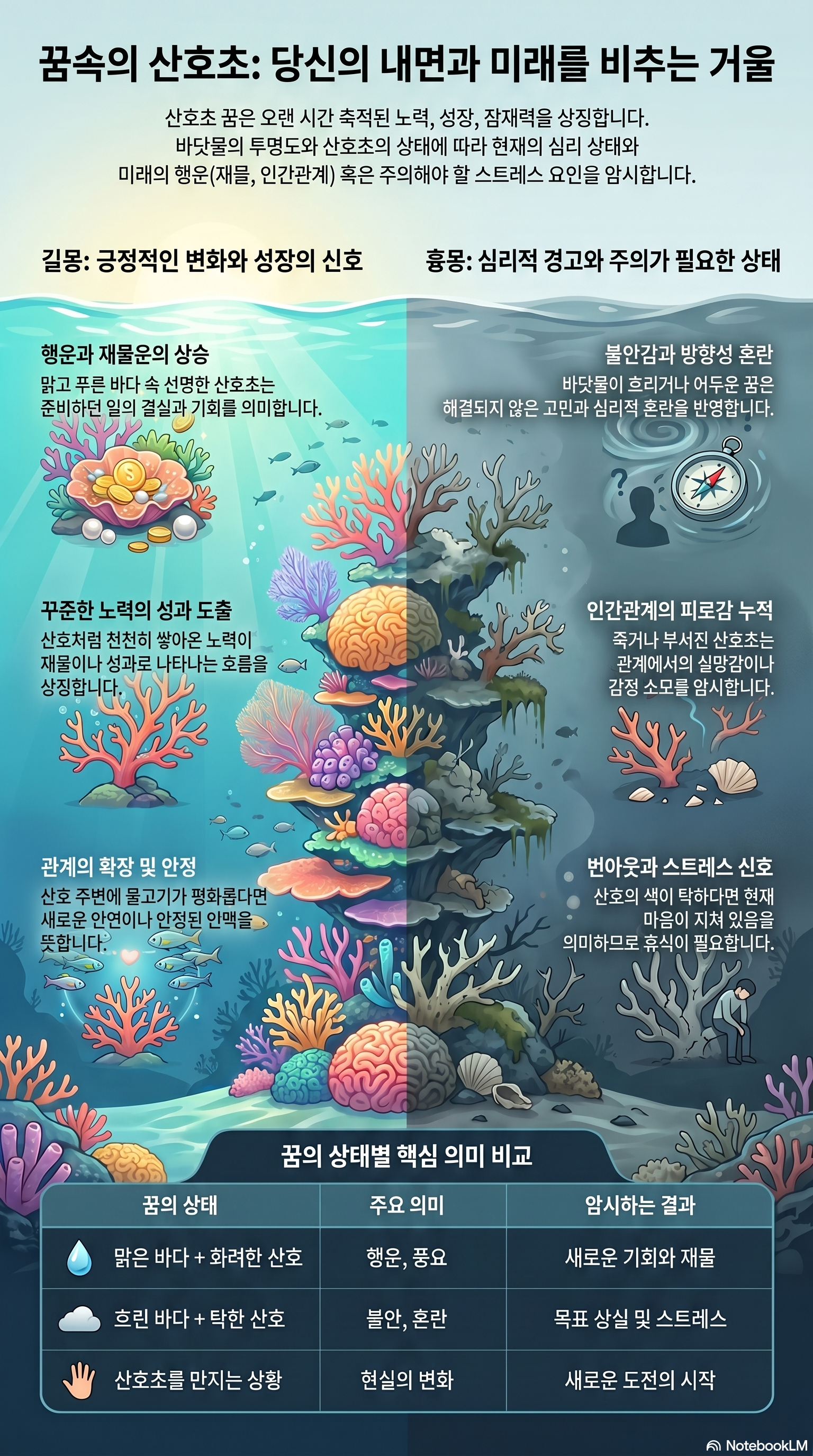 바다속 산호초를 보는 꿈