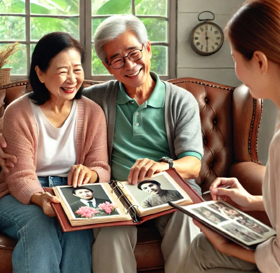 인지 훈련으로 과거 회상치료와 관련된 사진