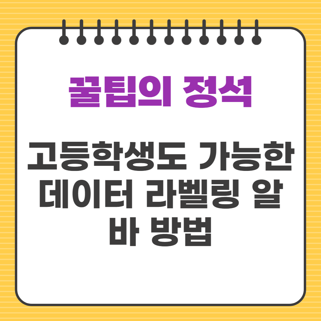 고등학생도 가능한 데이터 라벨링 알바 방법