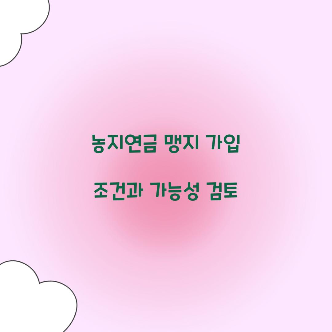 농지연금 맹지
