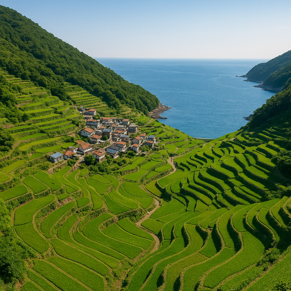 남해 다랭이 마을 전경 사진