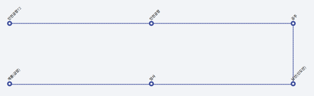계룡에서 인천공항 리무진 버스 노선도