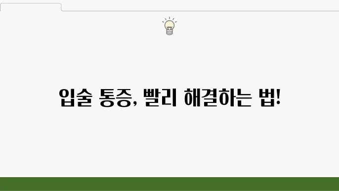 입술 수포 구순염 통증 치료