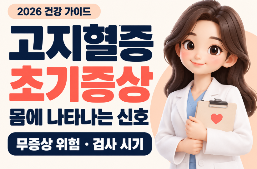 고지혈증 초기증상 총정리｜몸에 나타나는 신호&middot;무증상 위험&middot;검사 시기
