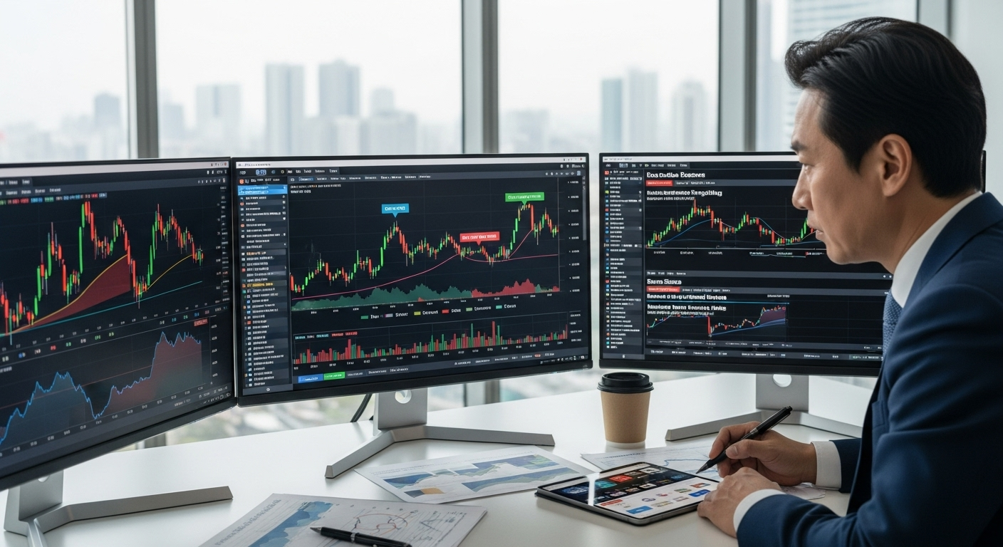 글로벌 금리 흐름과 한국 주식시장 대응 전략을 분석 중인 투자자 모습