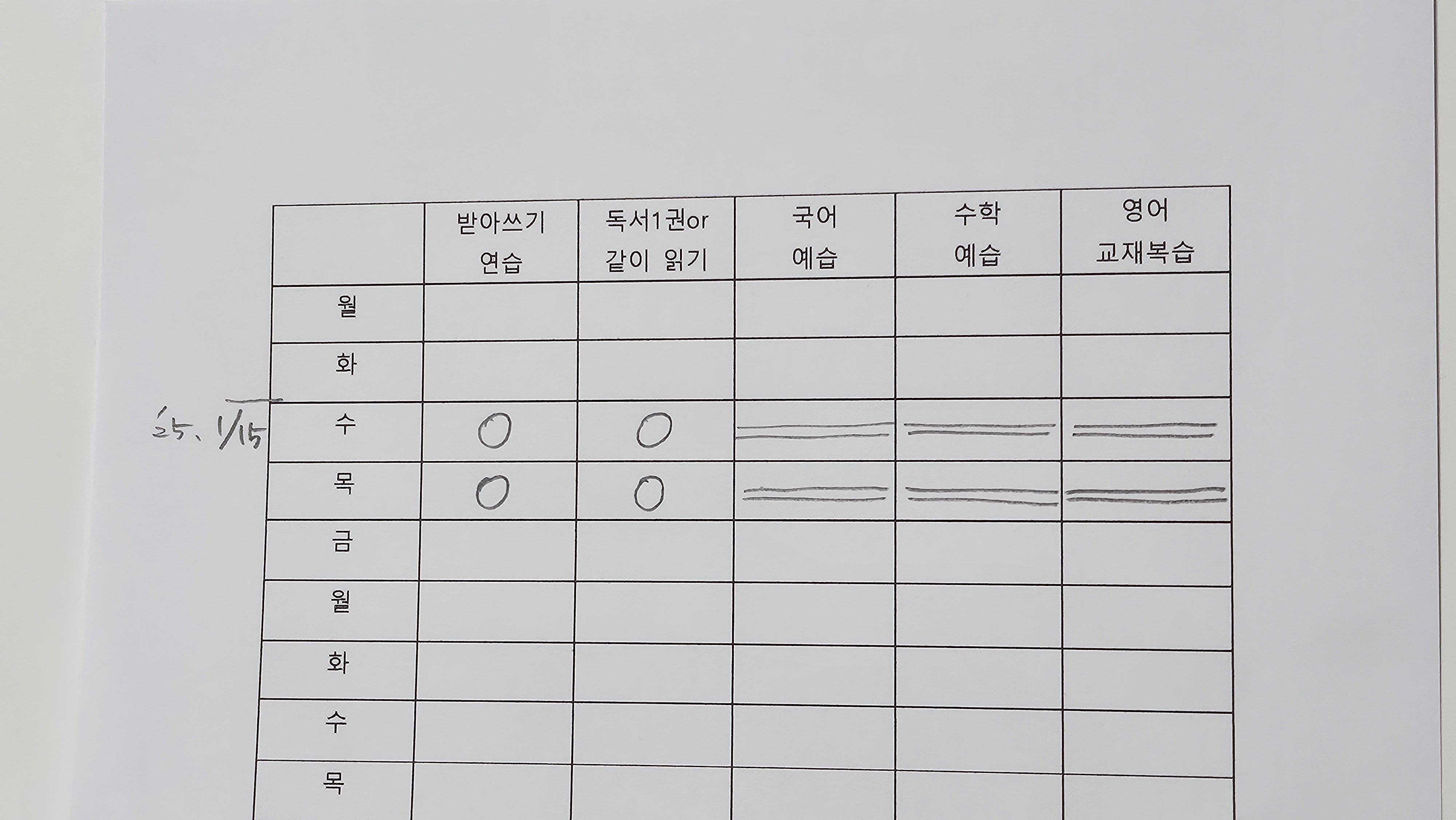 루틴기록표 사용예시