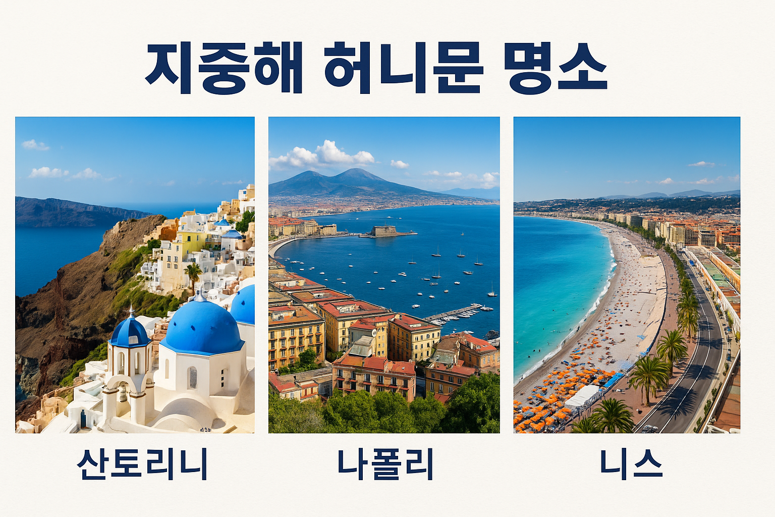 산토리니, 나폴리, 니스