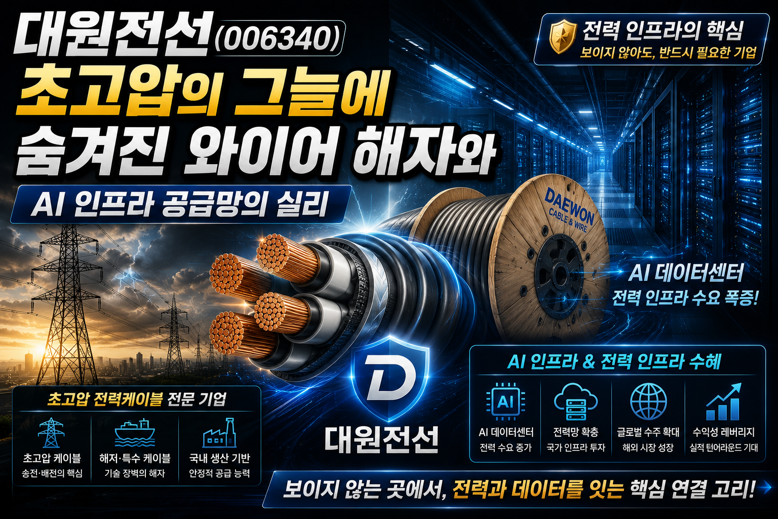 대원전선(006340)｜초고압의 그늘에 숨겨진 와이어 해자와 AI 인프라 공급망의 실리