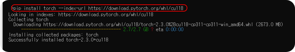 pip install torch --index-url https://download.pytorch.org/whl/cu118