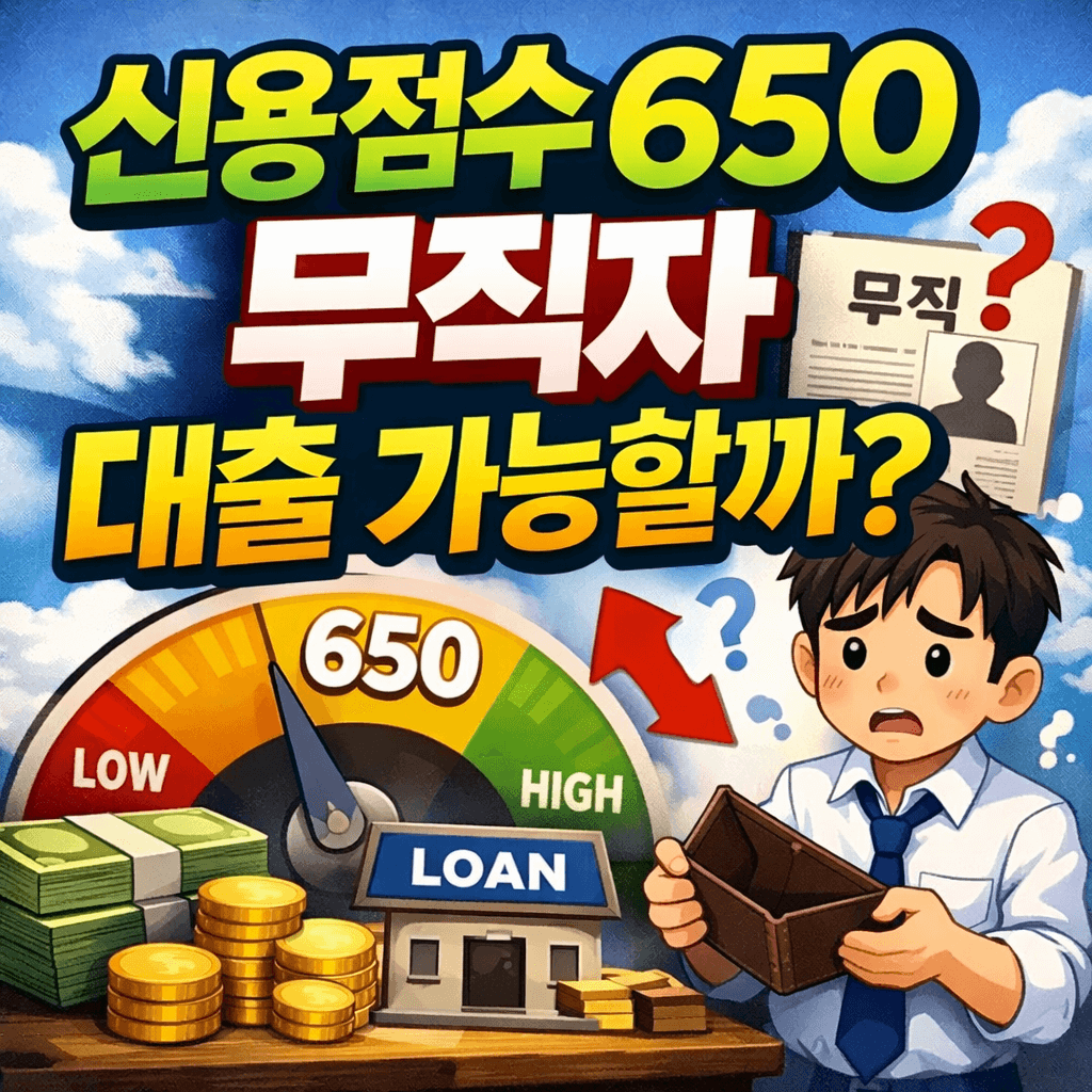 신용점수 650 무직자 대출 가능할까?