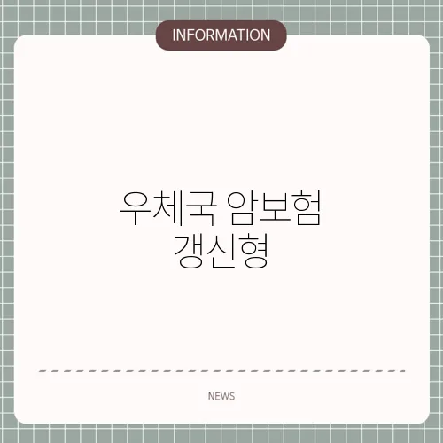 우체국 암보험 갱신형