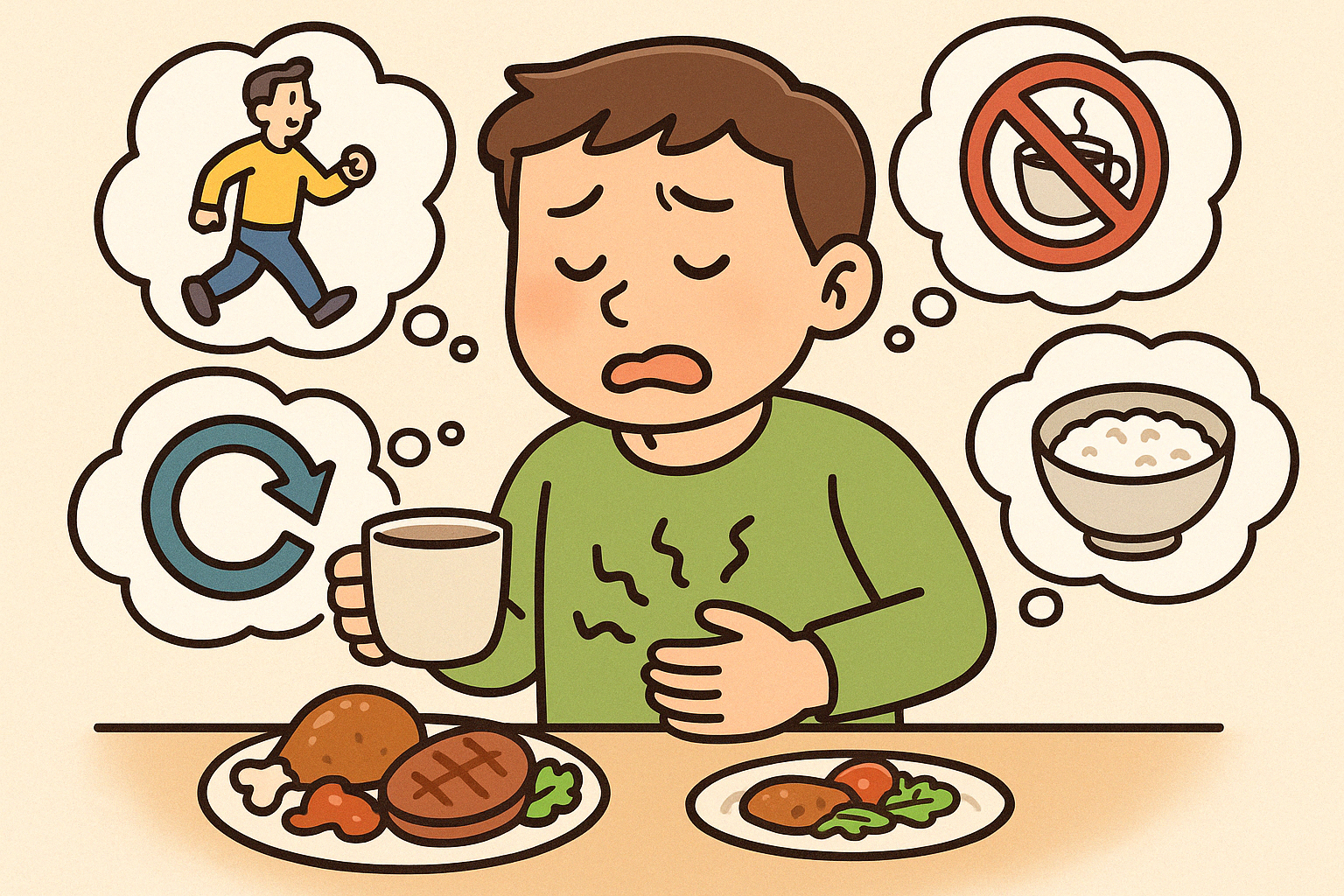 과식 후 불편할 때 대처 방법 이미지