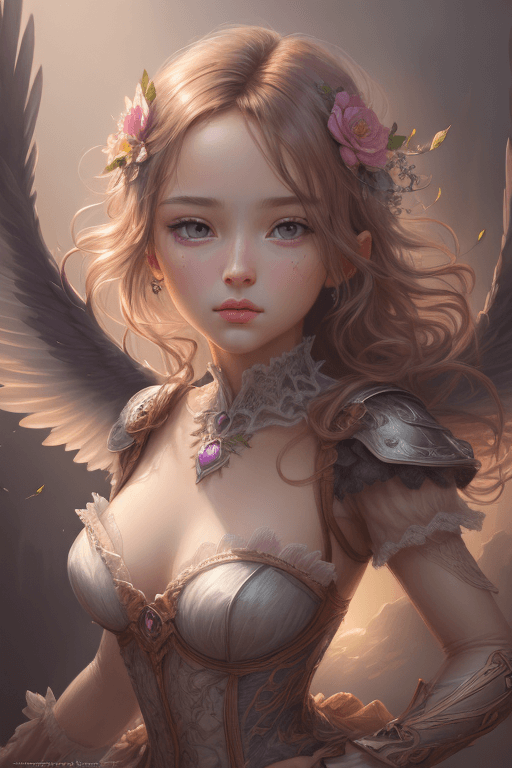 Playground AI로 생성한 그림(3) - 갈색 눈의 미소녀