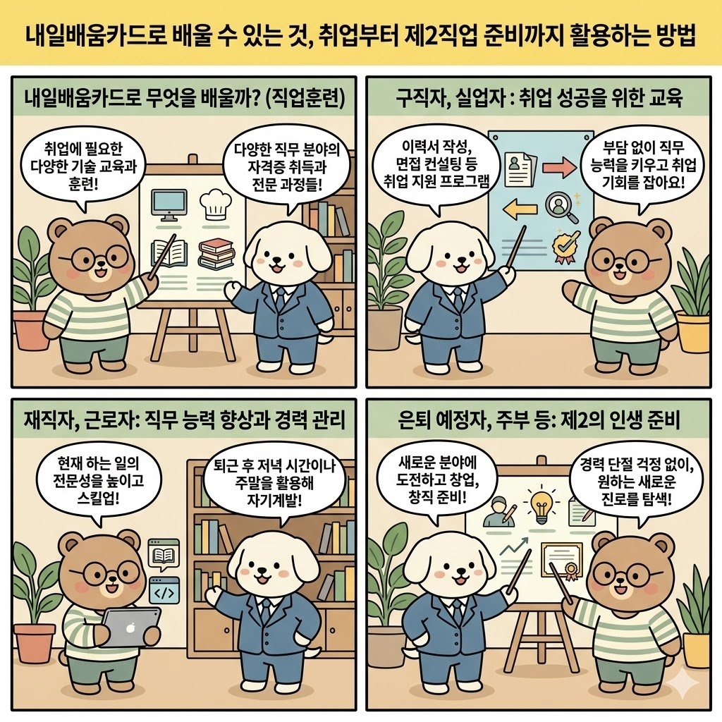 내일배움카드로 배울수 있는것, 취업부터 제2직업 준비까지 활용하는 방법