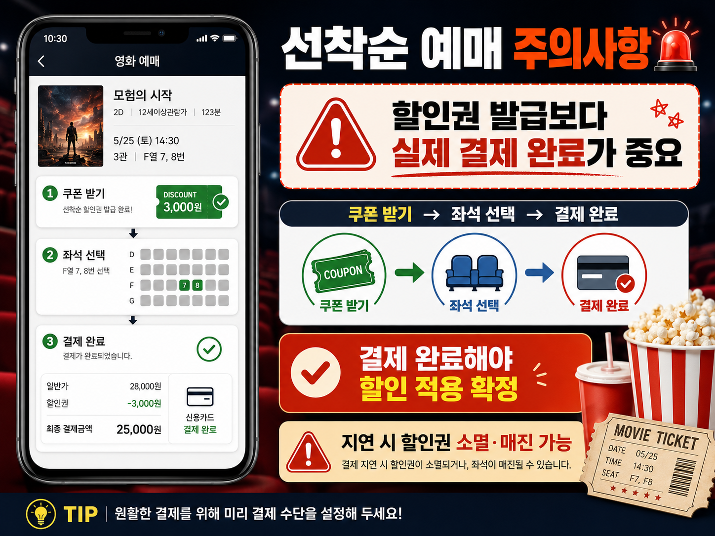 선착순 예매 주의사항