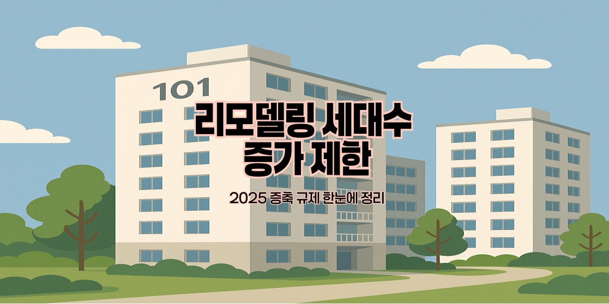 리모델링 세대수 증가 제한｜2025 증축 규제 한눈에 정리
