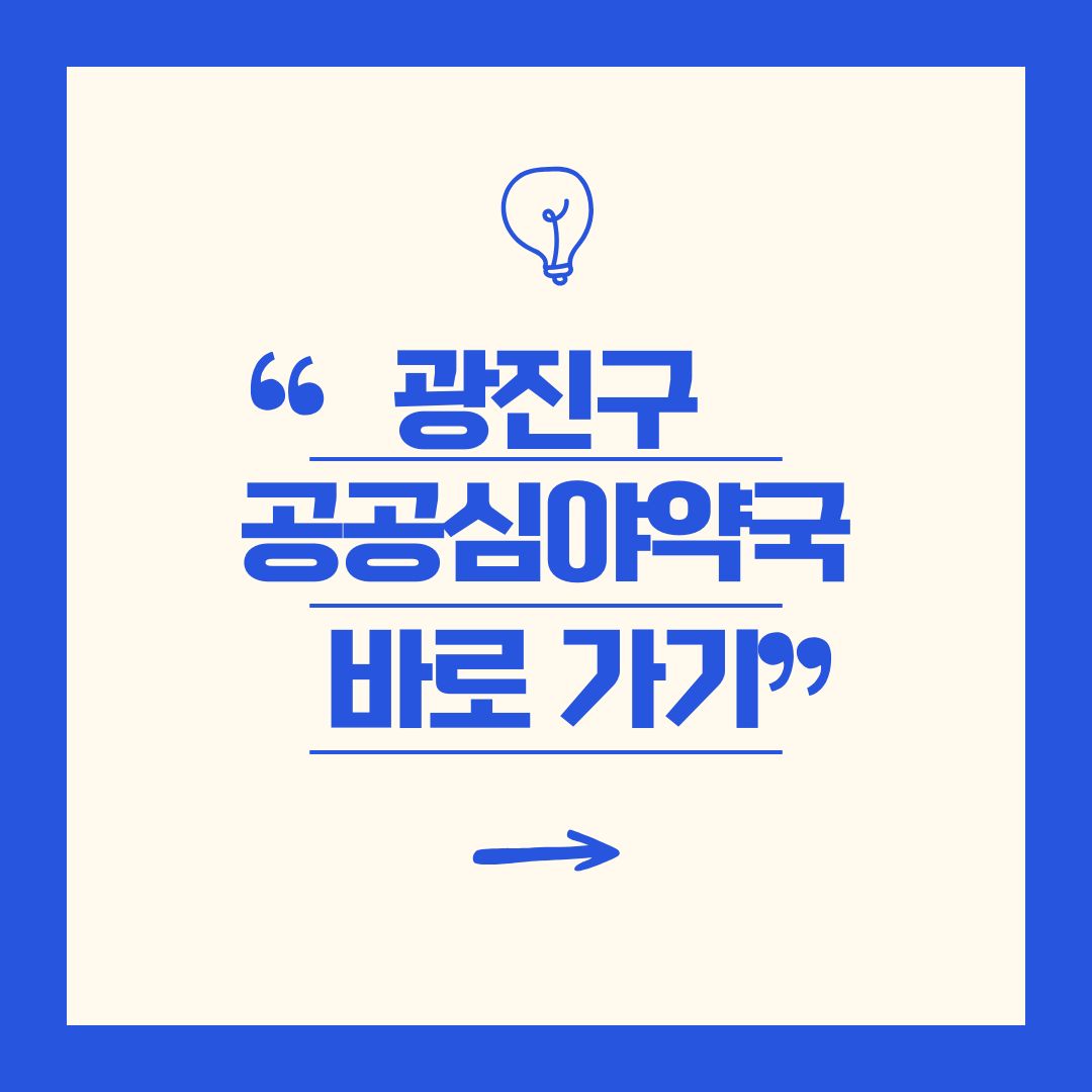 광진구 공공 심야 약국