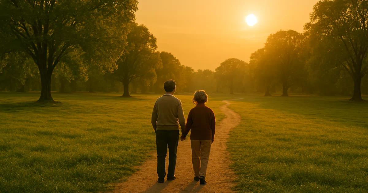 [건강보험 피부양자 자격] 은퇴 후 평화로운 일상을 보내는 노부부의 뒷모습
