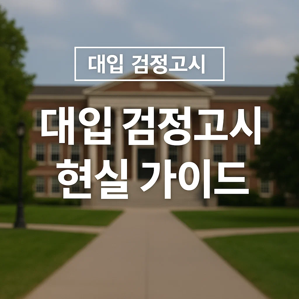 대입 검정고시 현실 가이드｜시험과목부터 합격 후 대학 가는 법까지