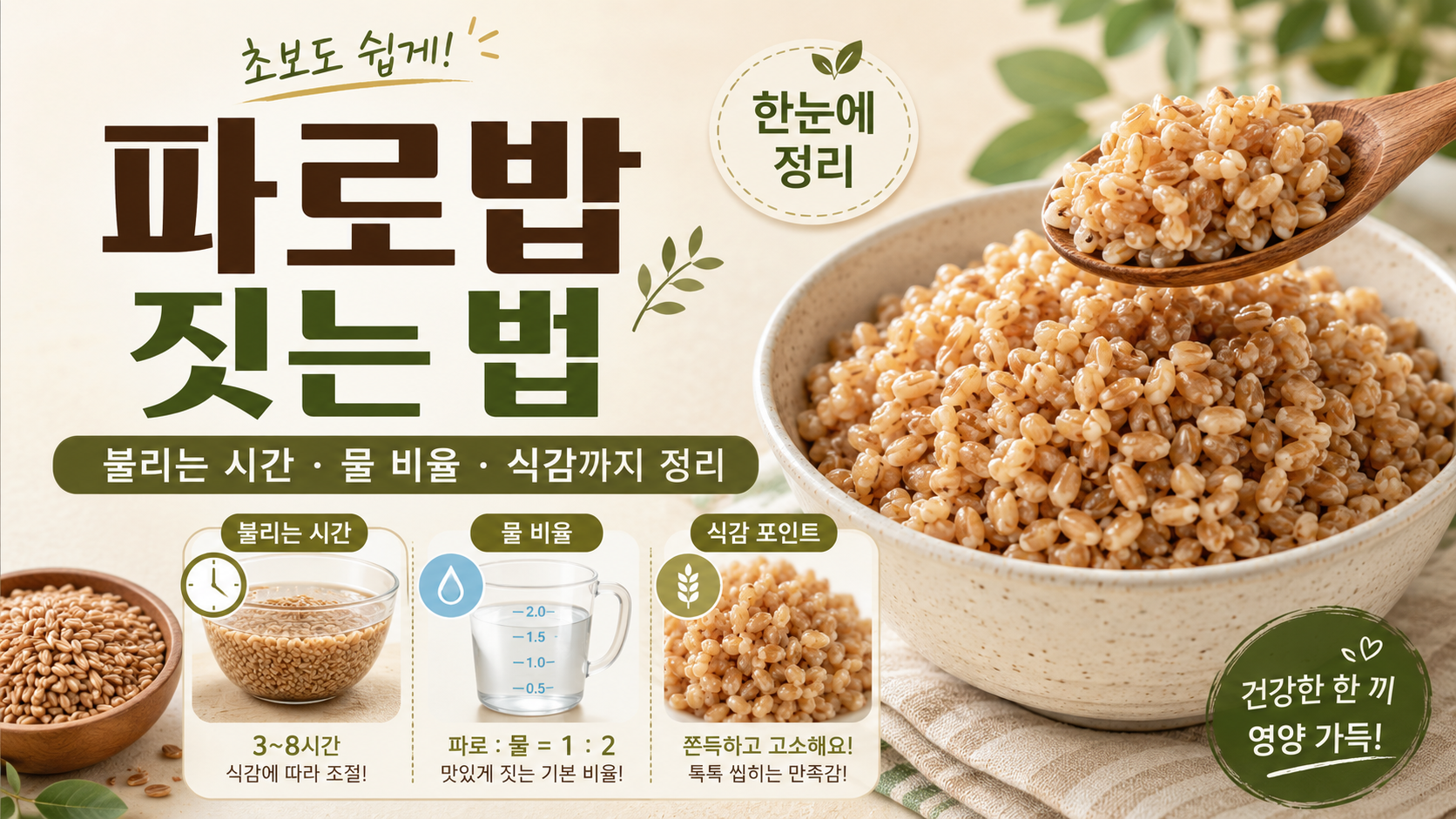 파로밥 짓는 법|불리는 시간, 물 비율, 식감까지 정리