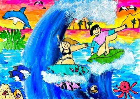 미술학원 3달 후 딸이 그린 그림