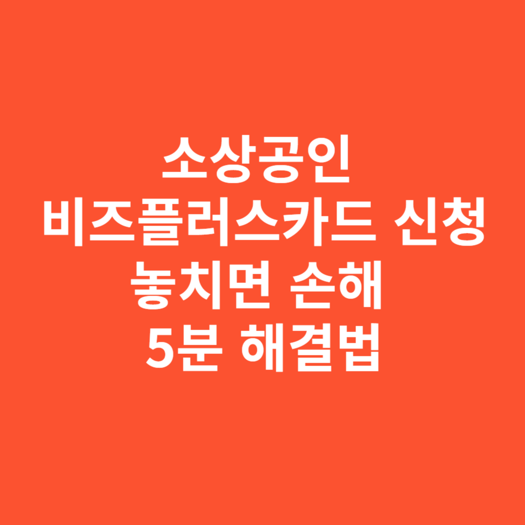 소상공인 비즈플러스카드 신청 놓치면 손해 5분 해결법