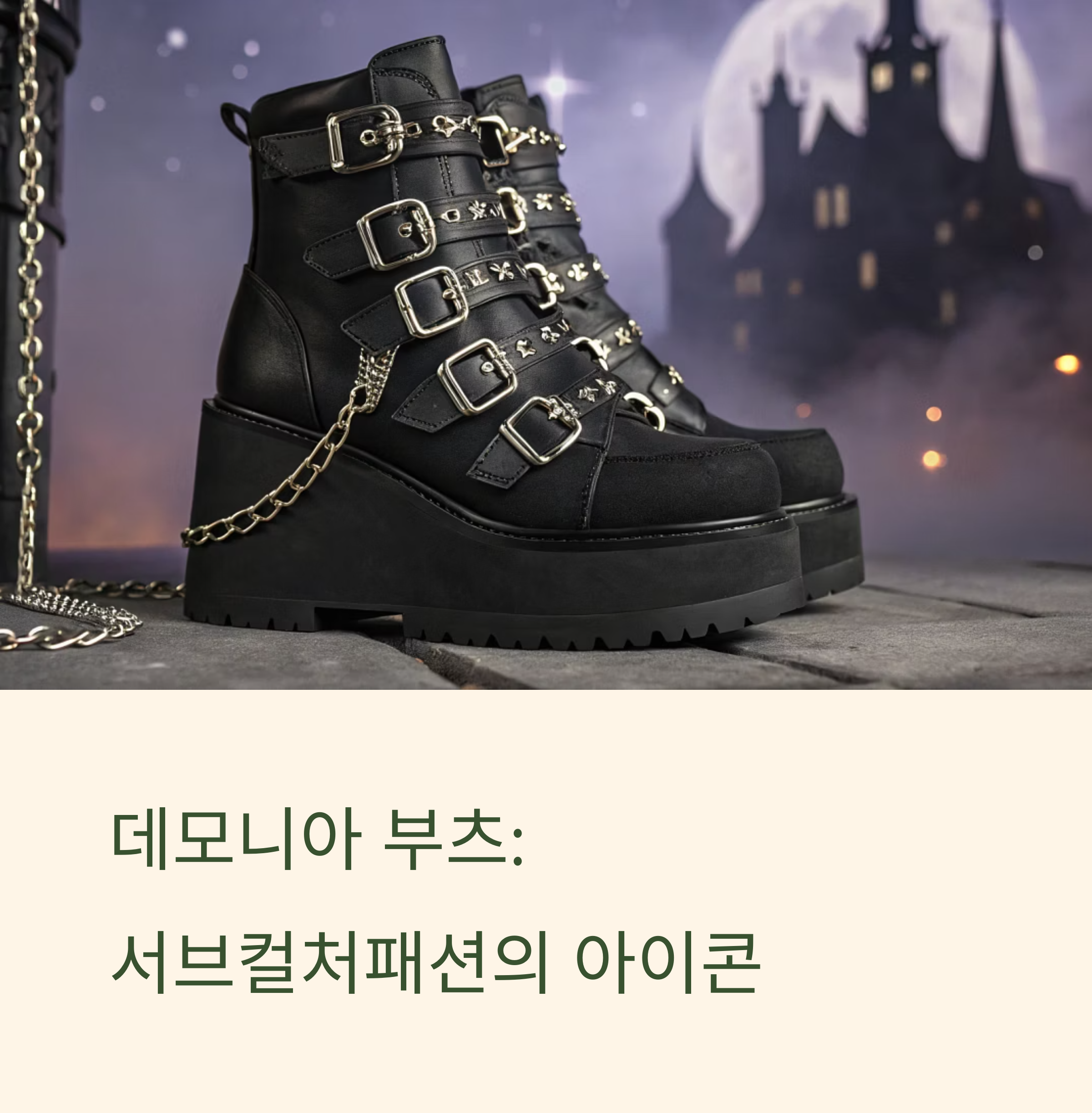 데모니아(Demonia) 부츠 스타일링 – 서브컬처패션과 고스 감성의 필수 아이템