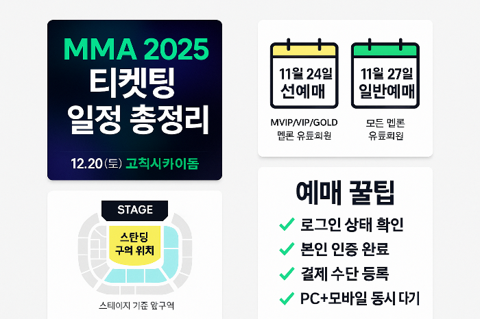 MMA 2025 티켓 예매 일정