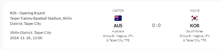 2024 프리미어12 일정 및 선수 명단