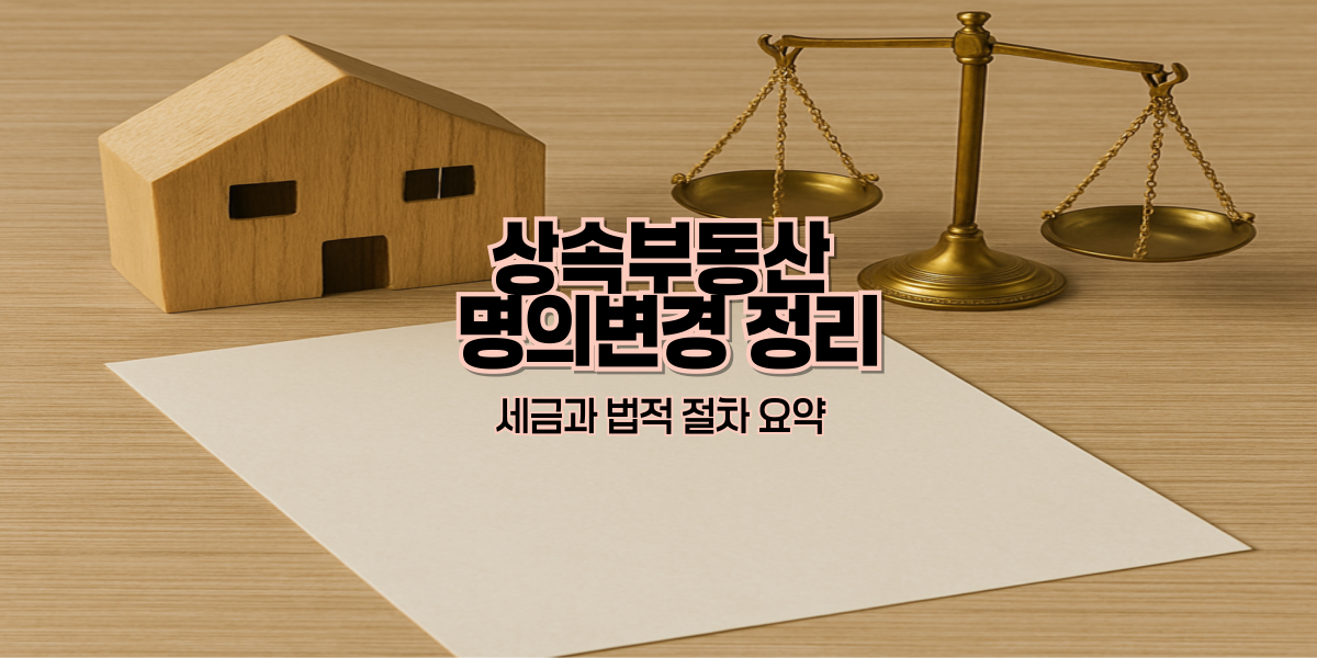 상속부동산 명의변경 정리｜세금과 법적 절차 요약