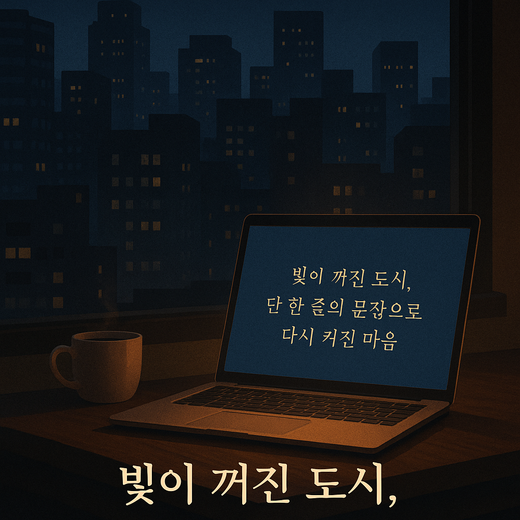 ‘빛이 꺼진 도시’ 속에서 마음의 불을 켰으며,