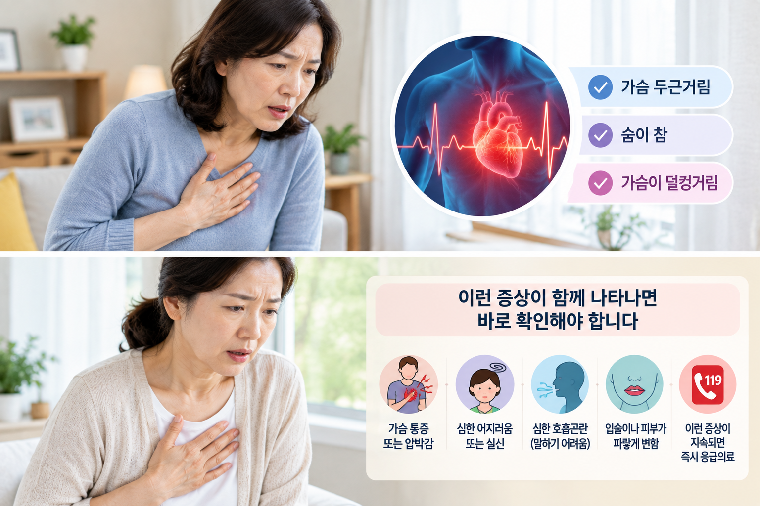 숨이 차고 가슴이 덜컹거리는 이유 알아보기