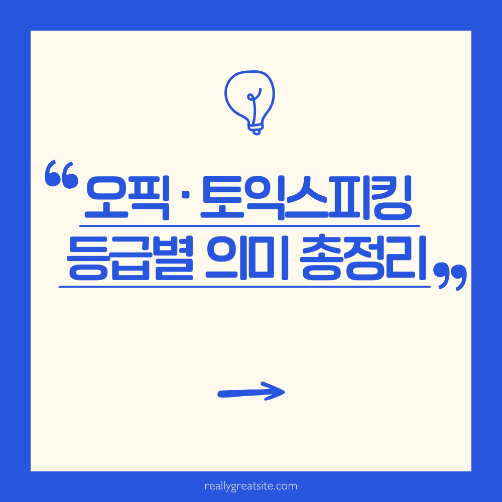 오픽, 토익스피킹 등급별 의미 총정리 이미지.