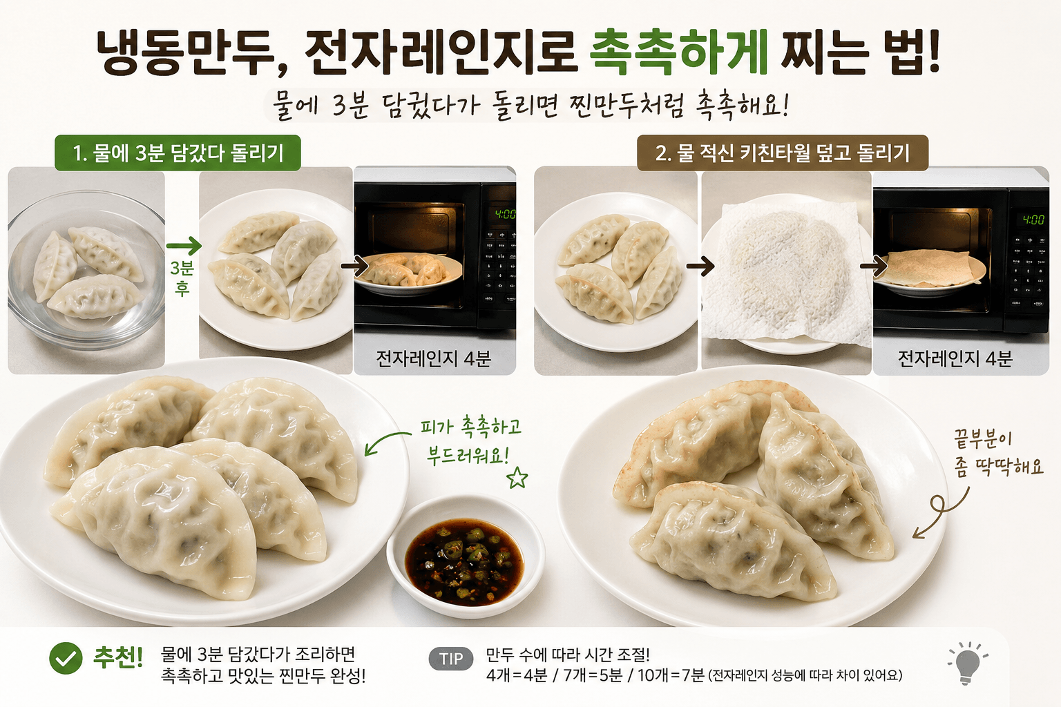 냉동만두 전자레인지 사용 꿀팁