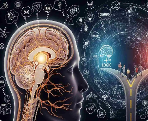 감정이 판단에 영향을 주는 뇌의 작용을 설명하는 이미지