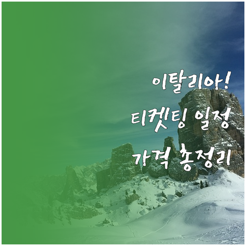 이탈리아 동계올림픽 직관 준비를 위한..