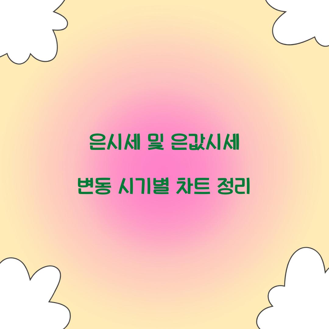 은시세 및 은값시세 변동 시기별 차트 정리