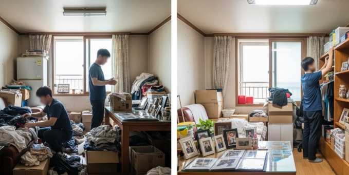 정선 고독사청소 및 정리중