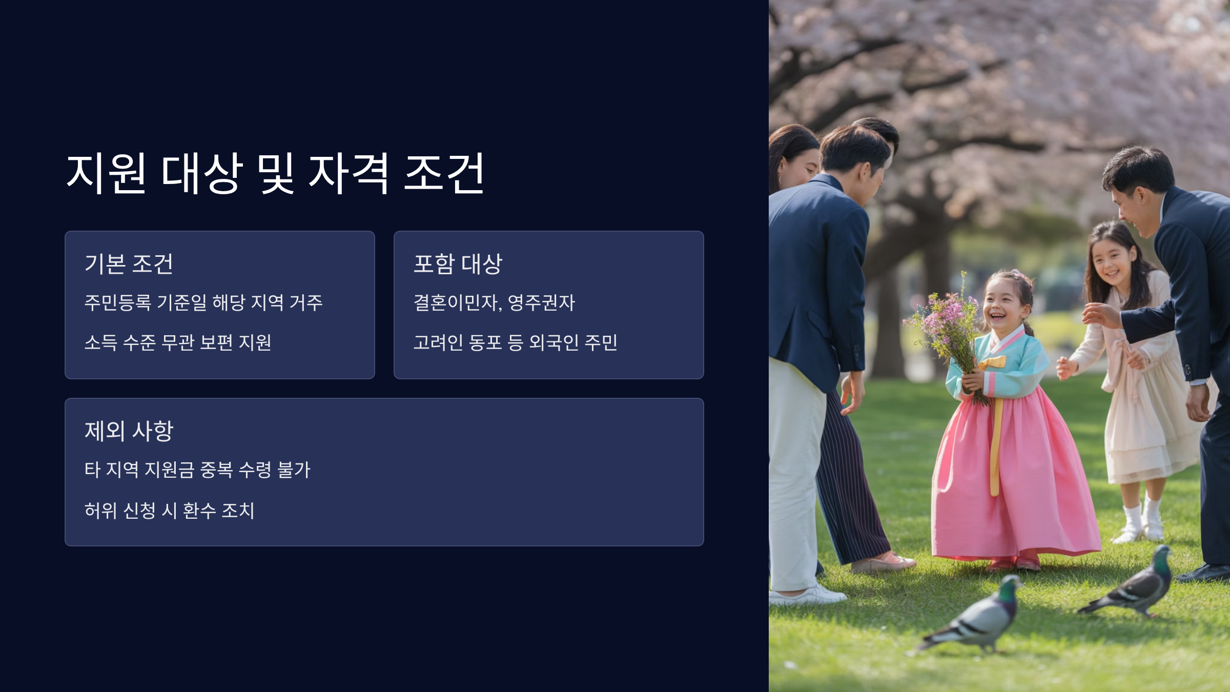 지원 대상 및 자격 조건