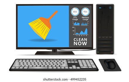 컴퓨터 정리하는 모습