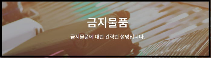 기내 반입 금지 물품