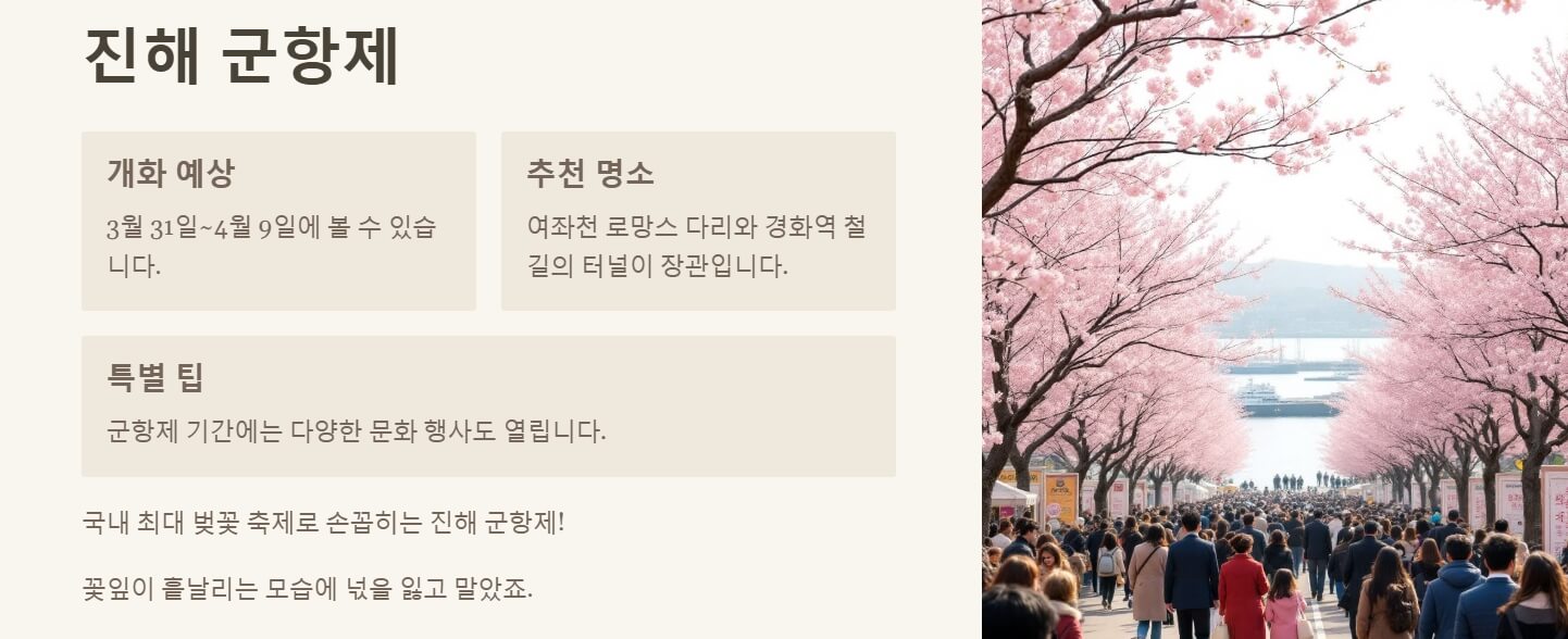 전국 벚꽃 명소 개화시기