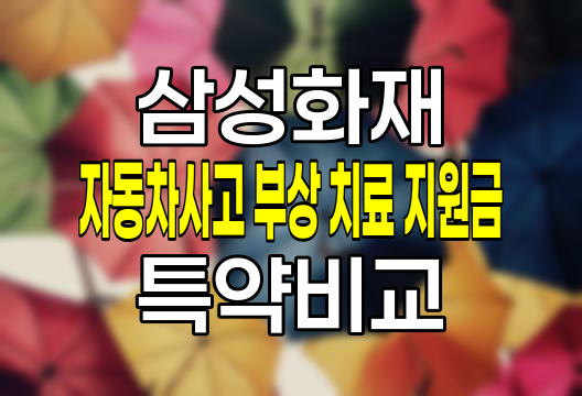 삼성화재 자동차사고 부상 치료 지원금 3가지 특약 비교분석