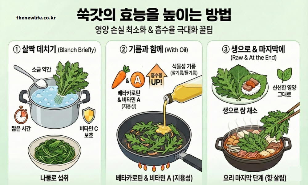쑥갓 효능 높이는 조리법