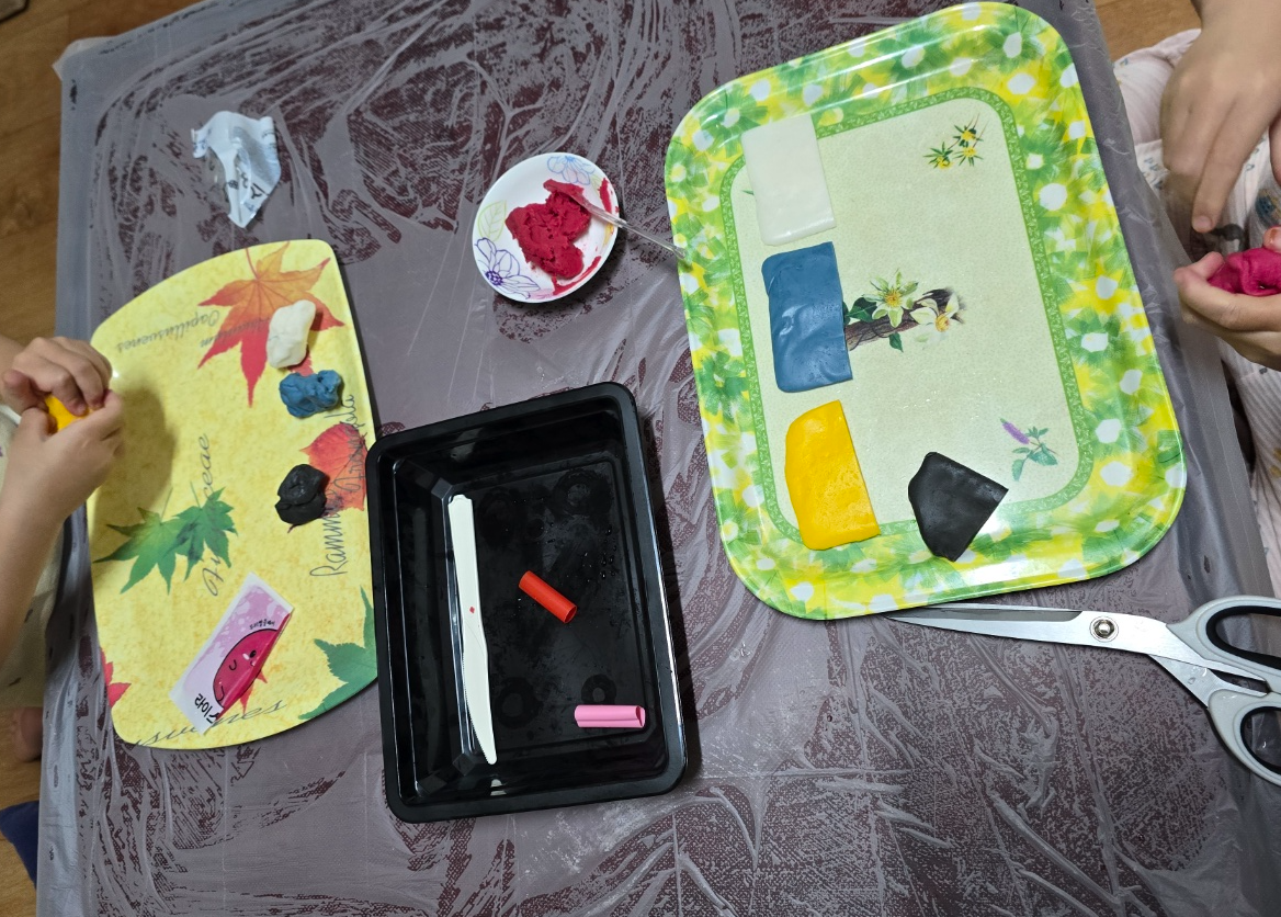 반달떡 만들기 세팅한 모습